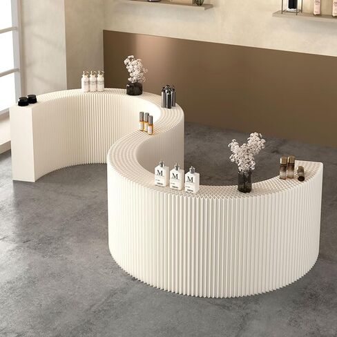 Paper Retail Display Stand, Folding Table Shoe Stand, Handbag Display Shelf, Modern Retractable Display Rack, Suitable for Boutiques, Retail Stores, and Home Decoration, White, Bearing 660 Pounds in Saudi Arabia