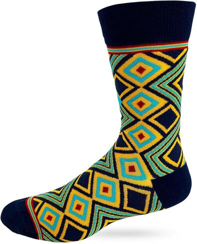 "F-ck Around and Find Out" Men's Novelty Crew Socks – Bold Golden Yellow with Geometric Pattern – Fits Men's Shoe Size 7–12 in Saudi Arabia