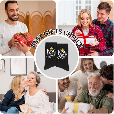 جوارب Grill Master - علامة King of the Grill، هدايا شواء مضحكة للرجال - هدية شواء رائعة للأب والزوج والأخ (139) in Kuwait