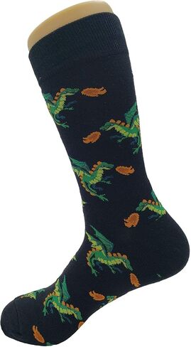 Dragon Dress Socks Funny Novelty Crazy Fun Design Men Size 8-12 Cotton Casual Crew Colorful Funky Gift for Men in Kuwait