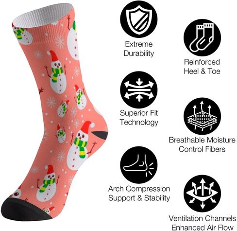 Christmas Socks for Men Women Non Slip Gnomes Snowman Xmas Tree Compression Crew Sock Novelty Funny Casual Stockings in Saudi Arabia