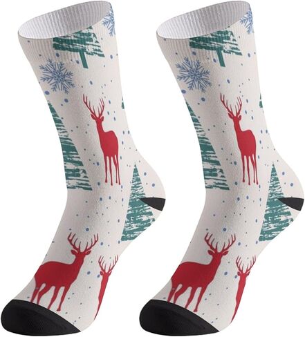 Christmas Socks for Men Women Non Slip Gnomes Snowman Xmas Tree Compression Crew Sock Novelty Funny Casual Stockings in Saudi Arabia