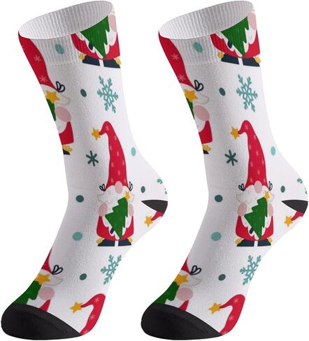 Christmas Socks for Men Women Non Slip Gnomes Snowman Xmas Tree Compression Crew Sock Novelty Funny Casual Stockings in Saudi Arabia