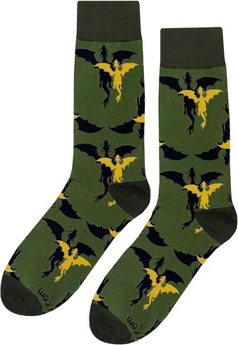 Dragon Dress Socks Funny Novelty Crazy Fun Design Men Size 8-12 Cotton Casual Crew Colorful Funky Gift for Men in Kuwait