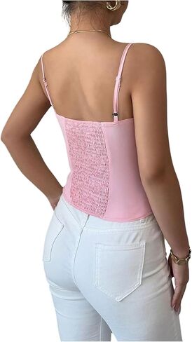 SweatyRocks Women's Y2K Bow Tank Top Sleeveless Shirts Slim Fit Summer Going Out Streetwear in Saudi Arabia