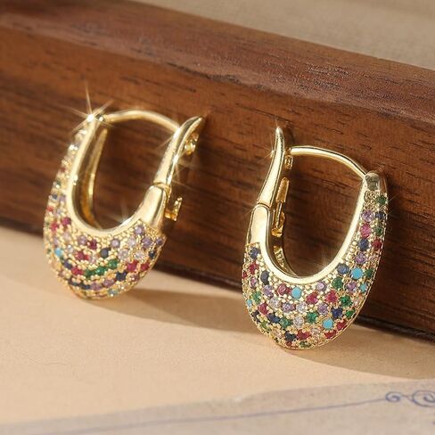 1 Pair of Retro Gorgeous Synthetic Zircon Hoop Earrings Earrings for Women Business Date Party Wedding Jewelry Holiday Gifts in Saudi Arabia