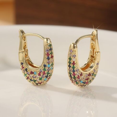 1 Pair of Retro Gorgeous Synthetic Zircon Hoop Earrings Earrings for Women Business Date Party Wedding Jewelry Holiday Gifts in Saudi Arabia