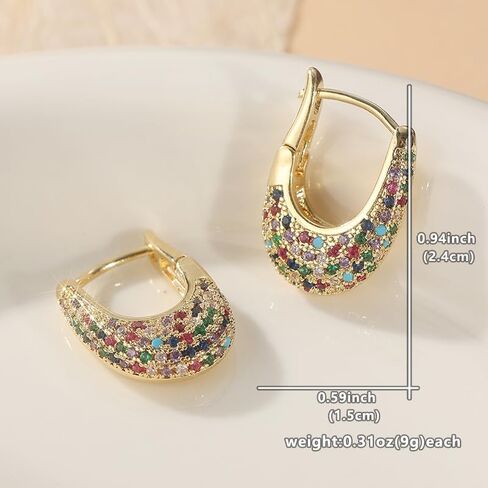 1 Pair of Retro Gorgeous Synthetic Zircon Hoop Earrings Earrings for Women Business Date Party Wedding Jewelry Holiday Gifts in Saudi Arabia