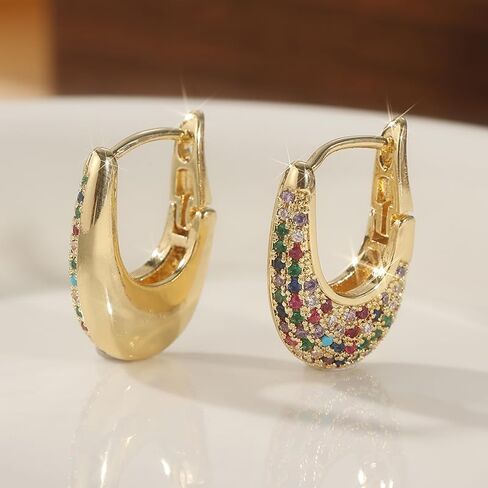 1 Pair of Retro Gorgeous Synthetic Zircon Hoop Earrings Earrings for Women Business Date Party Wedding Jewelry Holiday Gifts in Saudi Arabia