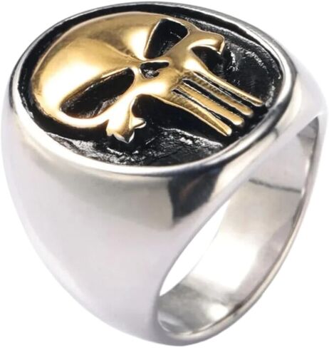 Punisher Multi Colors Skull Punk Motorcycle Biker Stainless Steel Rings US Size 7-13 in Saudi Arabia
