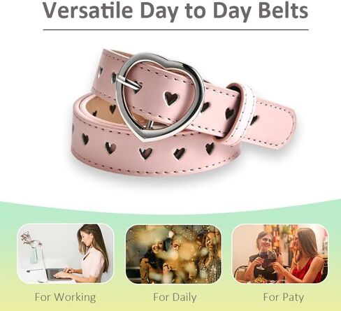 Vintage Pink Belts Y2k Accessories for Women Girls Western Belt for Dresses Jeans Retro Y2k Pink Cowgirl Heart Buckle Belt for Skirts Pants Punk Grunge Goth Waist Belts for Women Girls Gen Z Outfits in Saudi Arabia