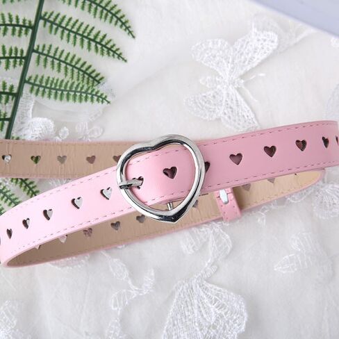 Vintage Pink Belts Y2k Accessories for Women Girls Western Belt for Dresses Jeans Retro Y2k Pink Cowgirl Heart Buckle Belt for Skirts Pants Punk Grunge Goth Waist Belts for Women Girls Gen Z Outfits in Saudi Arabia