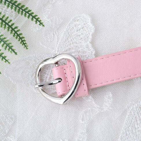 Vintage Pink Belts Y2k Accessories for Women Girls Western Belt for Dresses Jeans Retro Y2k Pink Cowgirl Heart Buckle Belt for Skirts Pants Punk Grunge Goth Waist Belts for Women Girls Gen Z Outfits in Saudi Arabia