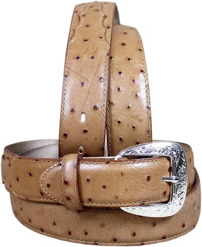 Tony Lama Men's Ostrich Print Black Western Belt in Saudi Arabia
