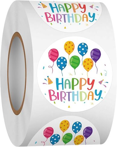 Heyfibro 500 PCS 1.5 Inch Happy Birthday Sticker for Party, Gift Packing, Envelope Sealing, Baby Shower(Text) in Kuwait