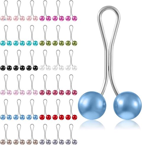 36PCS Hijab Pins Clips for Women, 12 Colors Muslim Hijabs Scarf Pin Pearl Headscarf Safety Pins Buttons for Scarves Shawl Sweater Brooch Pin Boutonniere Wedding Dress Accessories in Saudi Arabia