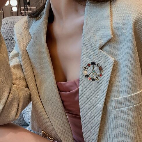 Peace Sign Brooch Pin Antique Crystal Rhinestone Classic for Hippie Party Dance Banquet for Women Men Lapel Pins Dress Suit Bouquet Ceremony Accessories Decor in Saudi Arabia