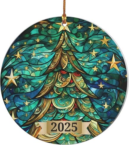 Christmas Ornaments 2025 – Elegant Holiday Decoration, Collectible Christmas Ornaments for Tree, Acrylic Suncatcher Gifts Exchange, Unique 2025 Xmas Ornaments for Christmas Tree,Christmas Decoration in Saudi Arabia