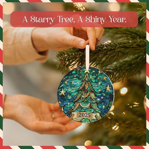 Christmas Ornaments 2025 – Elegant Holiday Decoration, Collectible Christmas Ornaments for Tree, Acrylic Suncatcher Gifts Exchange, Unique 2025 Xmas Ornaments for Christmas Tree,Christmas Decoration in Saudi Arabia