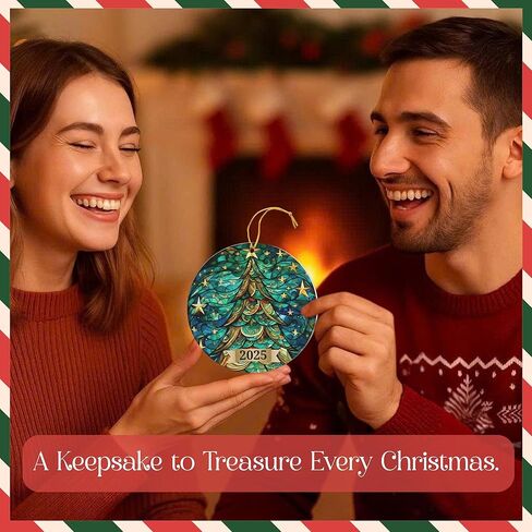 Christmas Ornaments 2025 – Elegant Holiday Decoration, Collectible Christmas Ornaments for Tree, Acrylic Suncatcher Gifts Exchange, Unique 2025 Xmas Ornaments for Christmas Tree,Christmas Decoration in Saudi Arabia