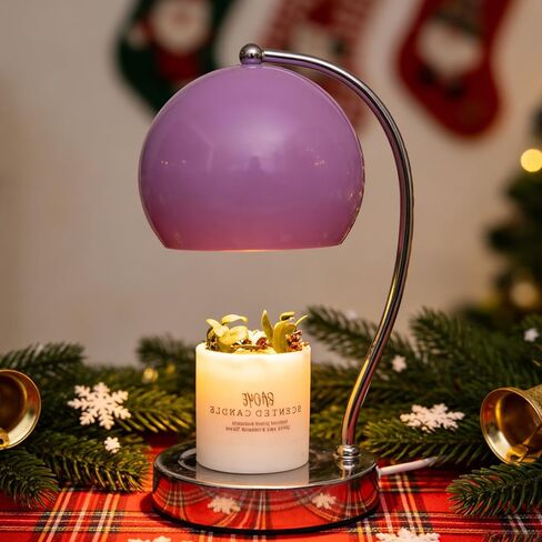 Candle Lamp Warmer, Wide Base Scented Candle Warmer with Timer and Dimmer, Adjustable Candle Melting Lattern, Home Decor Table Lamp (Silver) in Kuwait