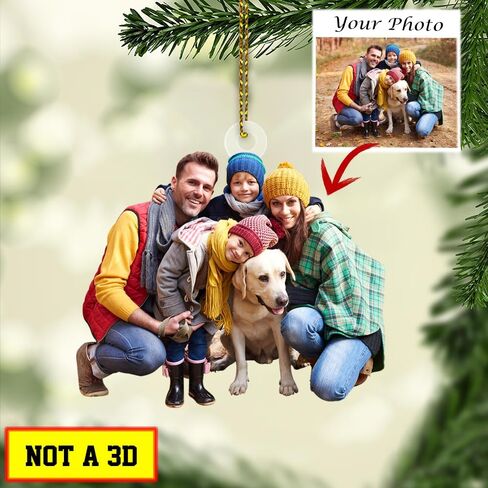 Customized Photo Ornament for Xmas Tree 2D, Personalized Christmas Ornament with Photo, Xmas Family Friend Gifts, Custom Picture Family Christmas Ornament 2025, Hanging Christmas Decor in Kuwait