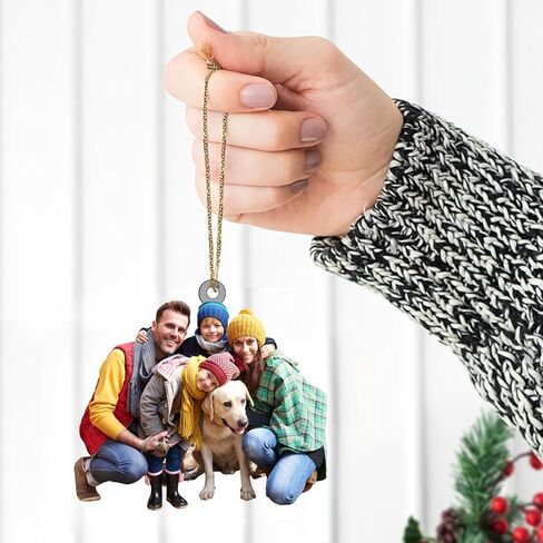 Customized Photo Ornament for Xmas Tree 2D, Personalized Christmas Ornament with Photo, Xmas Family Friend Gifts, Custom Picture Family Christmas Ornament 2025, Hanging Christmas Decor in Kuwait