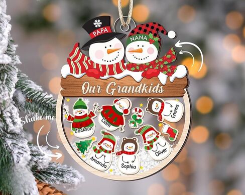 Baby's First Christmas Ornament 2025 - Personalized First Christmas Ornament, Shaker 3 Layer Baby Ornaments, 5'' Wooden & Acrylic, Babies 1st Christmas, Keepsake Baby Gifts, Newborn Photo Prop in Saudi Arabia