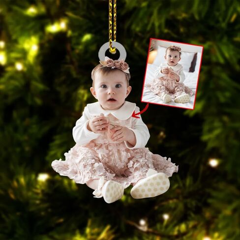 Customized Photo Ornament for Xmas Tree 2D, Personalized Christmas Ornament with Photo, Xmas Family Friend Gifts, Custom Picture Family Christmas Ornament 2025, Hanging Christmas Decor in Kuwait