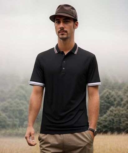 Mens Polo Shirt Short Sleeve Golf Shirt for Men Golf Shirts Tennis Casual T-Shirt in Saudi Arabia