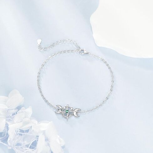 YFN St Bridgets Cross Bracelet Sterling Silver Triple Moon Goddess Saint Brigid Cross Charm Bracelet Irish Jewelry for Women Irish Gifts in Saudi Arabia