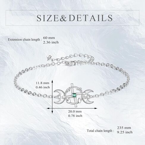 YFN St Bridgets Cross Bracelet Sterling Silver Triple Moon Goddess Saint Brigid Cross Charm Bracelet Irish Jewelry for Women Irish Gifts in Saudi Arabia