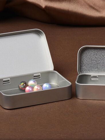 3Pcs Silver Aluminium Tin Cans, Iron Jewelry Storage Boxes with Hinged Lid Rectangle Travel Storage Containers for DIY Dry Storage Spices Tea Candy Party Favors, 9.8x6.35x2.25cm in Saudi Arabia