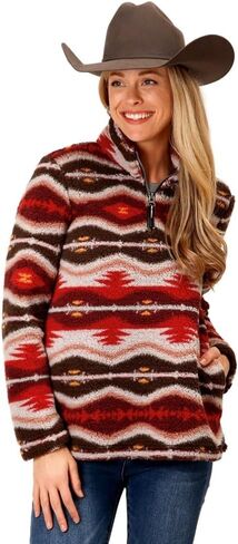 WOMENS BLANKET AZTEC POLAR FLEECE PULLOVER in Saudi Arabia