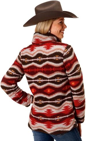 WOMENS BLANKET AZTEC POLAR FLEECE PULLOVER in Saudi Arabia