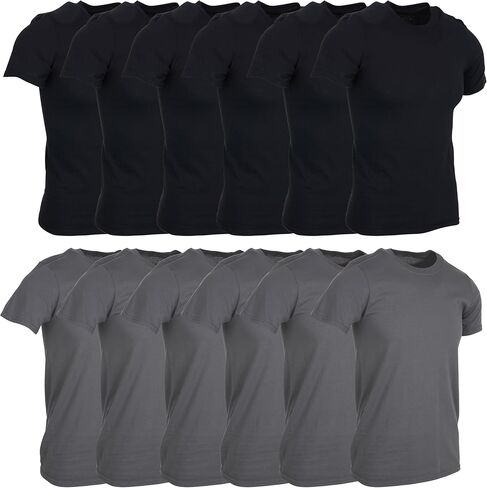 BILLIONHATS 12 Pack Men's Cotton Short Sleeve Lightweight T-Shirts, Bulk Crew Tees for Guys, Solid Bright Colors T-Shirt in Saudi Arabia