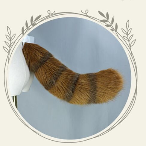 Fluffy Raccoon Ears Headband Animal Ears Headdress Raccoon Tail for Cosplay Party Performance Costume Accessories in Saudi Arabia