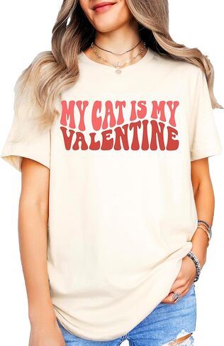 My Cat is My Valentine Funny Valentine's Day Shirt for Adults for Parties in Saudi Arabia