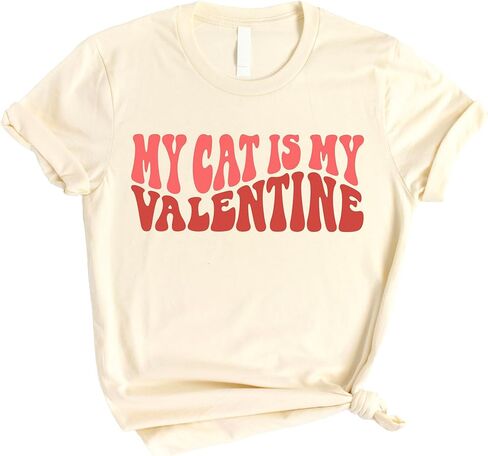 My Cat is My Valentine Funny Valentine's Day Shirt for Adults for Parties in Saudi Arabia