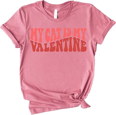 My Cat is My Valentine Funny Valentine's Day Shirt for Adults for Parties in Saudi Arabia