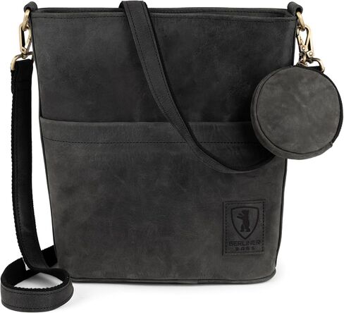 BERLINER BAGS Vintage Genuine Leather Shoulder Bag Sofia, Handbag, Crossbody Bag for Women in Kuwait