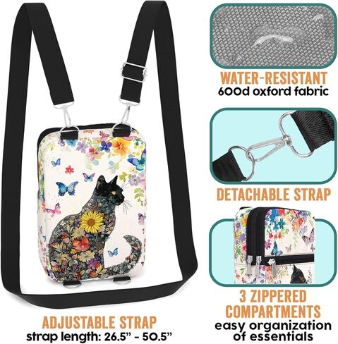 Waterproof Crossbody Phone Purse. Cell Phone Bag for Women. Gift for Cat Lover and Owner. in Saudi Arabia