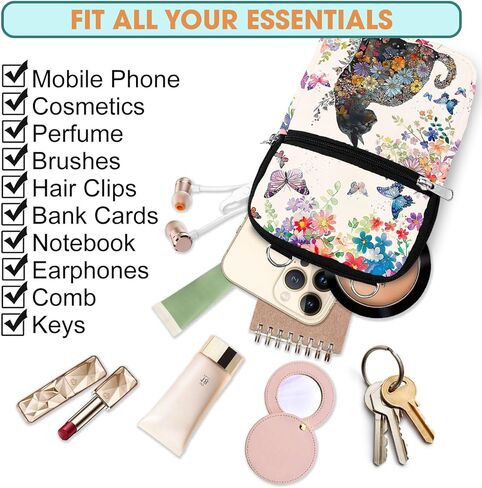 Waterproof Crossbody Phone Purse. Cell Phone Bag for Women. Gift for Cat Lover and Owner. in Saudi Arabia