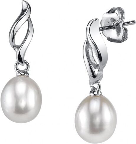 THE PEARL SOURCE AAAA Quality 14K Gold Plated Freshwater Real Pearl Earrings for Women | Hypoallergenic Earrings with Genuine Cultured Pearls Pearl Gifts for Anniversary in Saudi Arabia