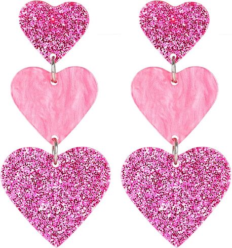 أقراط متدلية على شكل قلب من الأكريليك على شكل قلب لطيف للنساء in Kuwait