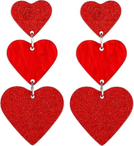 Heart Dangle Earrings Acrylic Cute Heart Shaped Earrings for Women in Saudi Arabia