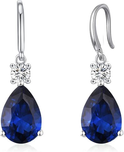 Teardrop Dangle Drop Earrings -925 Sterling Silver Birthstone Earring Jewelry Birthday Gifts for Women,Girlfriend,Wife,Mom - Graduation, Friendship,Birthday, Anniversary in Saudi Arabia
