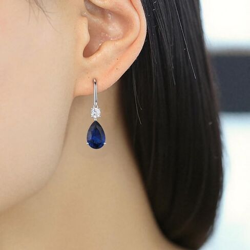 Teardrop Dangle Drop Earrings -925 Sterling Silver Birthstone Earring Jewelry Birthday Gifts for Women,Girlfriend,Wife,Mom - Graduation, Friendship,Birthday, Anniversary in Saudi Arabia