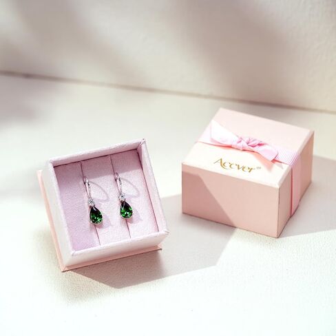 Teardrop Dangle Drop Earrings -925 Sterling Silver Birthstone Earring Jewelry Birthday Gifts for Women,Girlfriend,Wife,Mom - Graduation, Friendship,Birthday, Anniversary in Saudi Arabia
