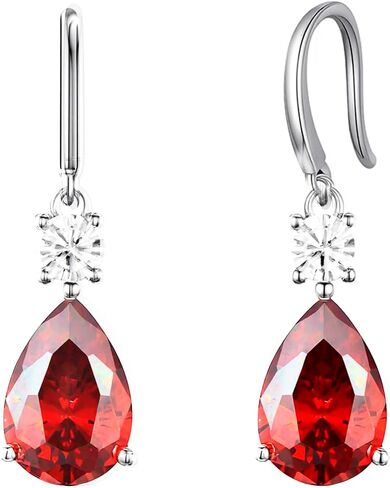 Teardrop Dangle Drop Earrings -925 Sterling Silver Birthstone Earring Jewelry Birthday Gifts for Women,Girlfriend,Wife,Mom - Graduation, Friendship,Birthday, Anniversary in Saudi Arabia